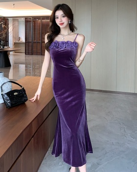 Ladies formal dress France style strap dress for women