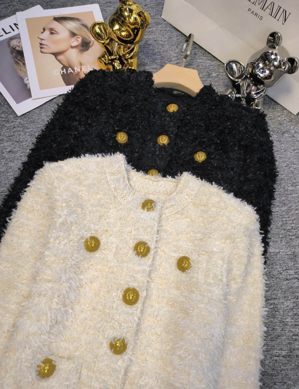 Autumn and winter buckle chanelstyle temperament coat