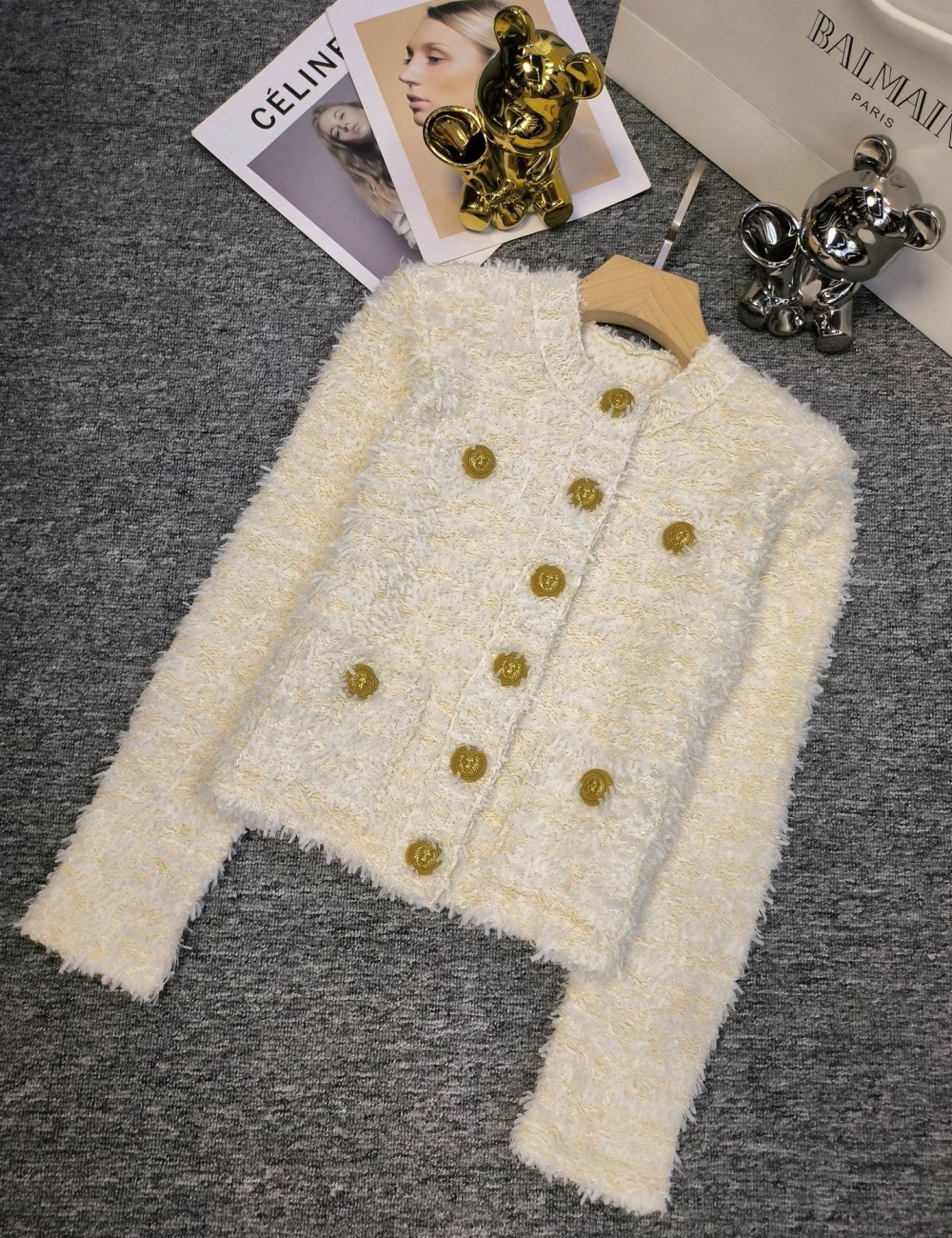 Autumn and winter buckle chanelstyle temperament coat