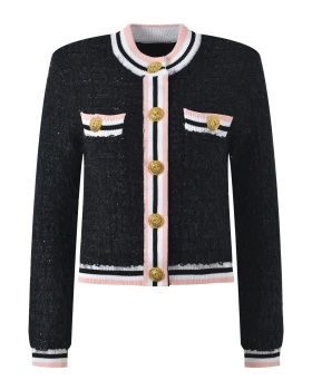 Chanelstyle gold buckle tops ladies cardigan