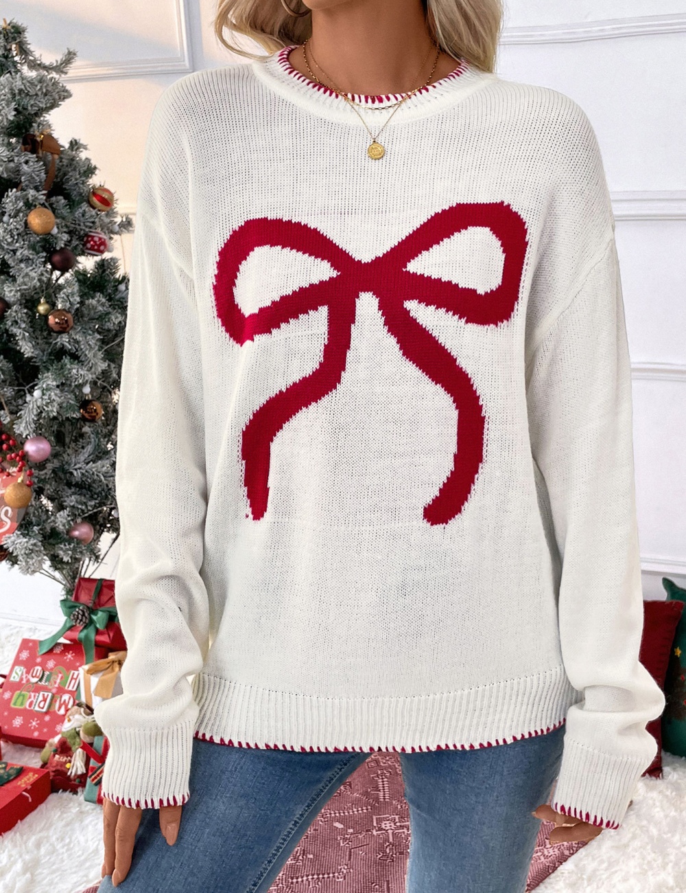 Autumn and winter round neck fashion loose sweater