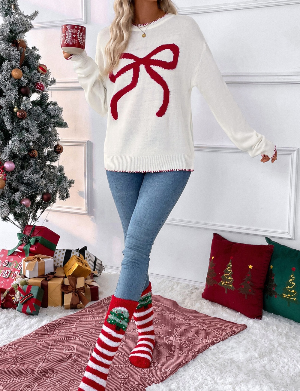 Autumn and winter round neck fashion loose sweater