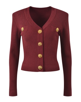 Metal buckles fashion cardigan ladies tops