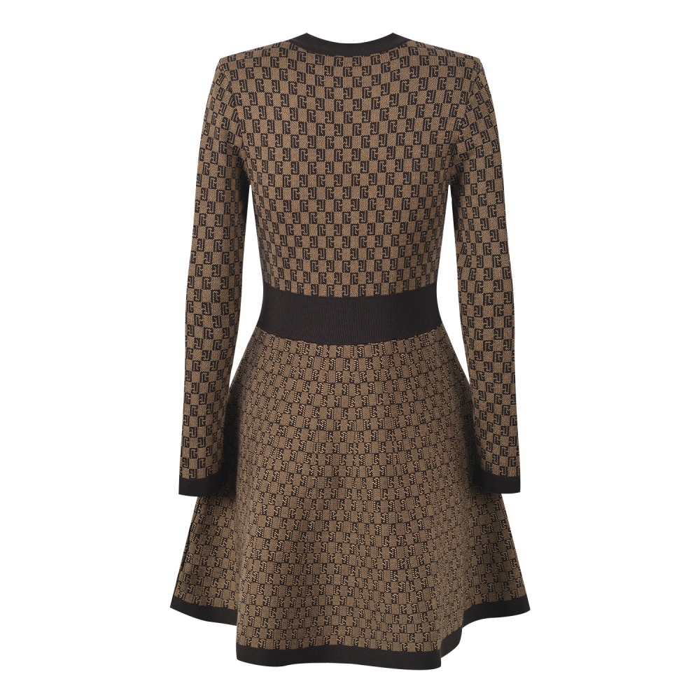 Round neck jacquard chanelstyle ladies dress