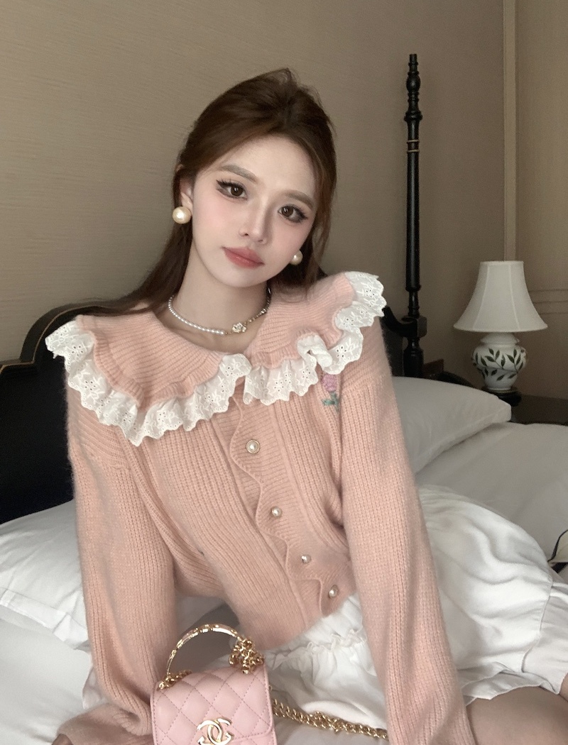 Embroidery sweater Korean style cardigan for women