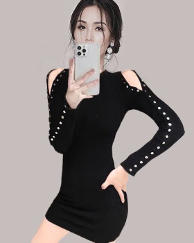 Niche knitted dress slim bottoming sweater for women