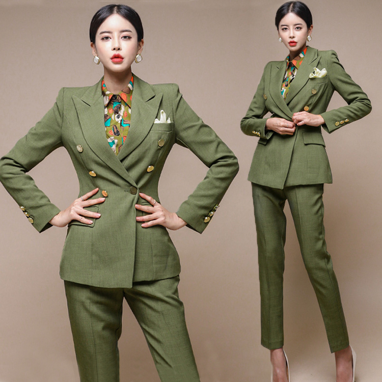 British style business suit long pants 2pcs set