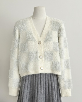 Imitation of mink hair sweater cardigan for women