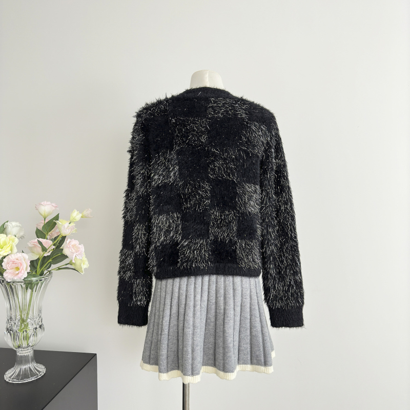 Imitation of mink hair sweater cardigan for women