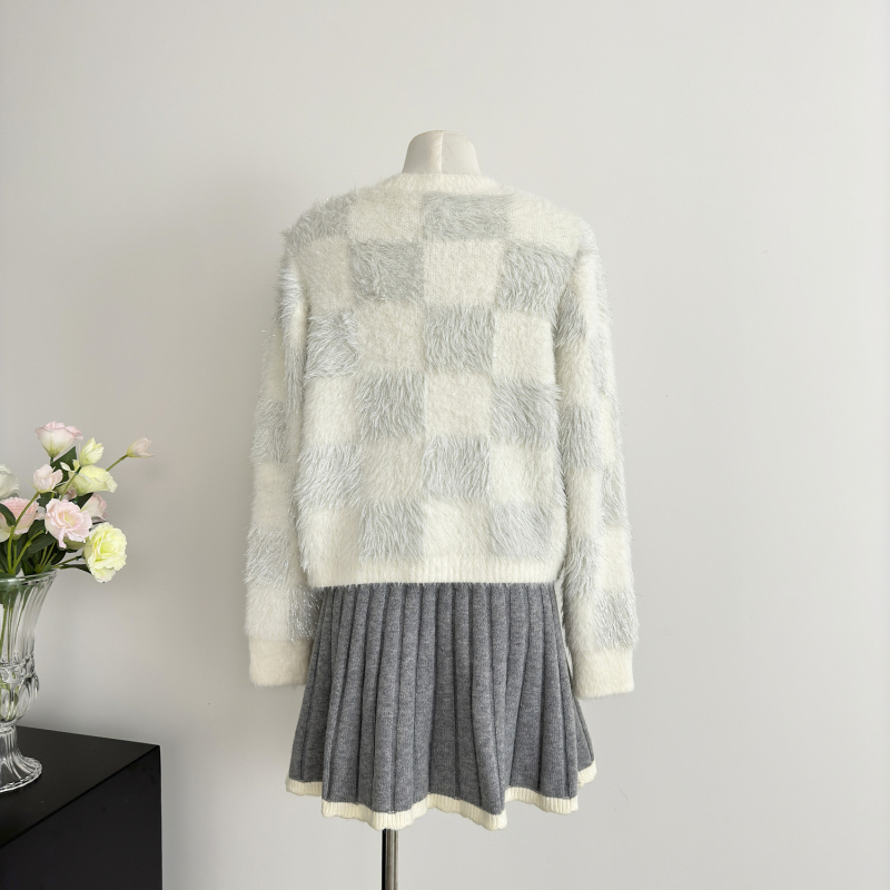 Imitation of mink hair sweater cardigan for women