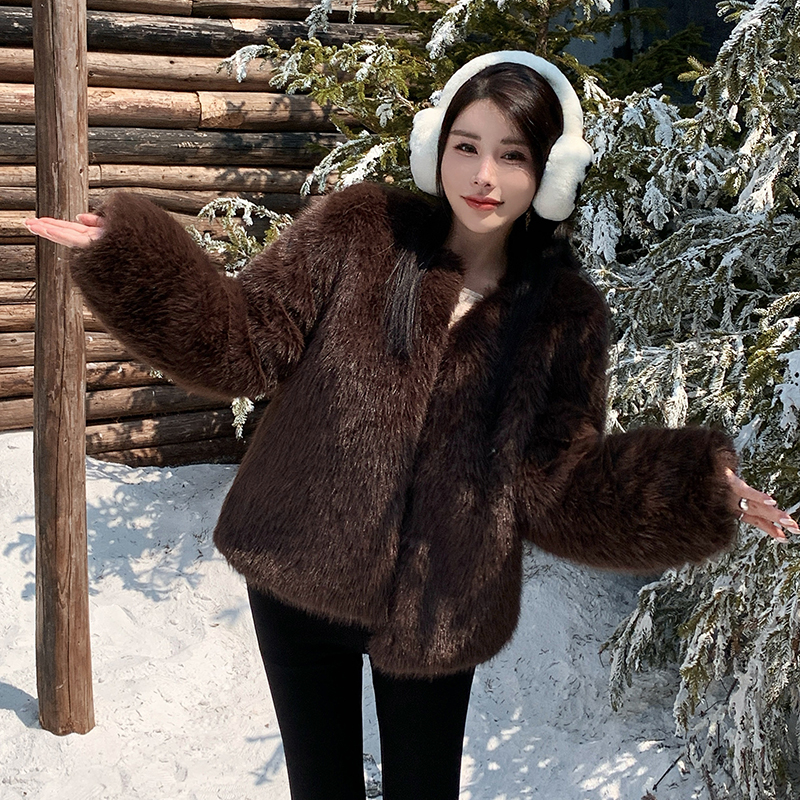 Elmo fox fur coat winter slim fur coat