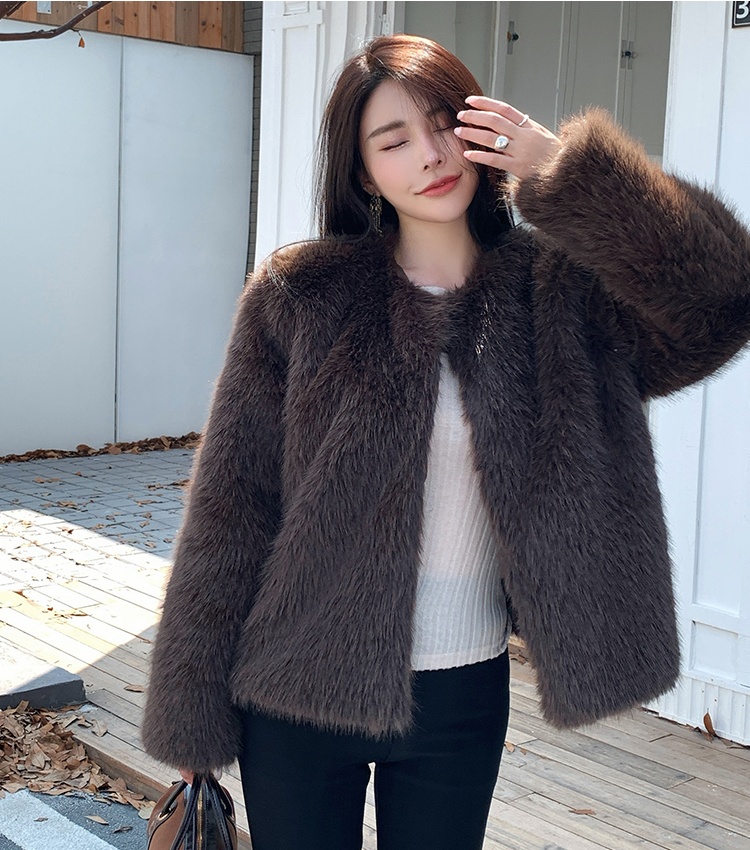 Elmo fox fur coat winter slim fur coat