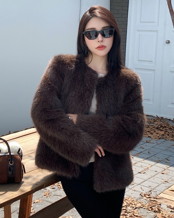 Elmo fox fur coat winter slim fur coat