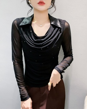 Slim tops autumn and winter small shirt for women