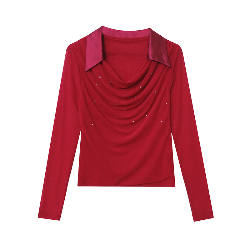 Slim tops autumn and winter small shirt for women