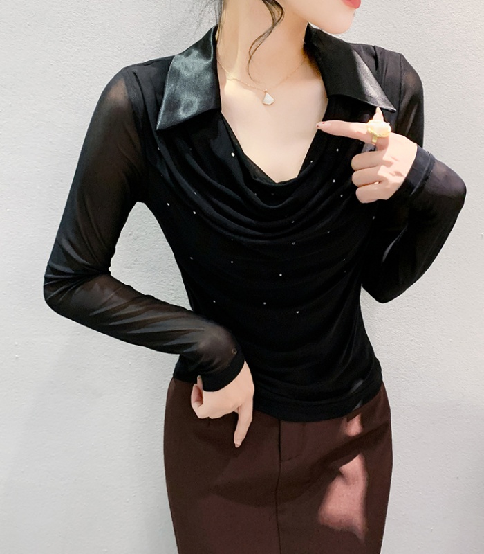 Slim tops autumn and winter small shirt for women