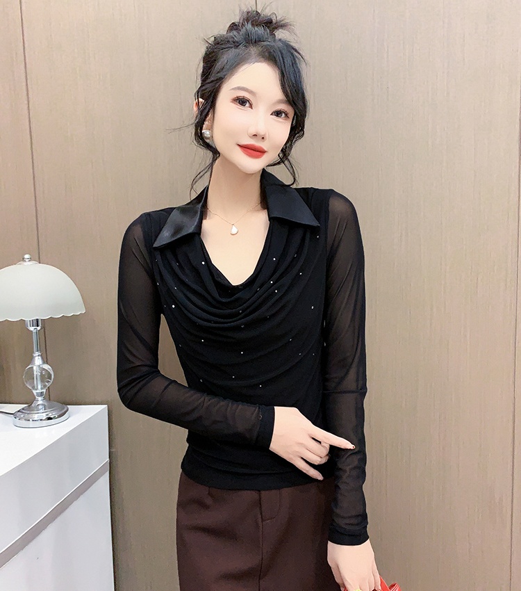 Slim tops autumn and winter small shirt for women