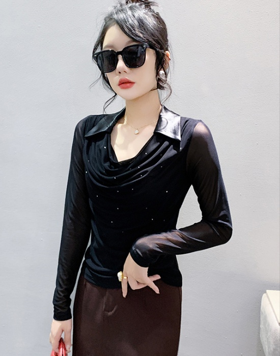 Slim tops autumn and winter small shirt for women