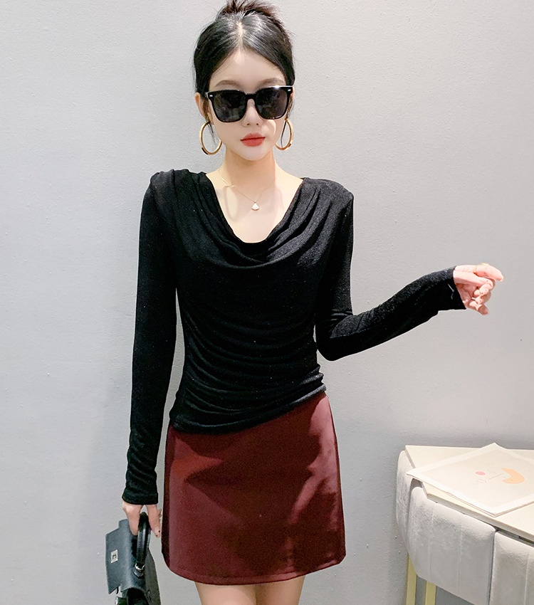 Slim fashion bottoming tops Western style autumn T-shirt for women