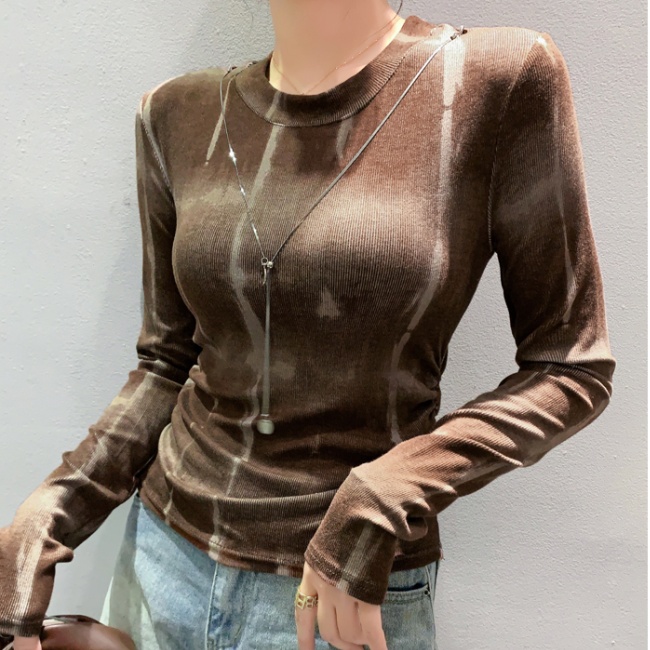 Slim simple tops bottoming T-shirt for women