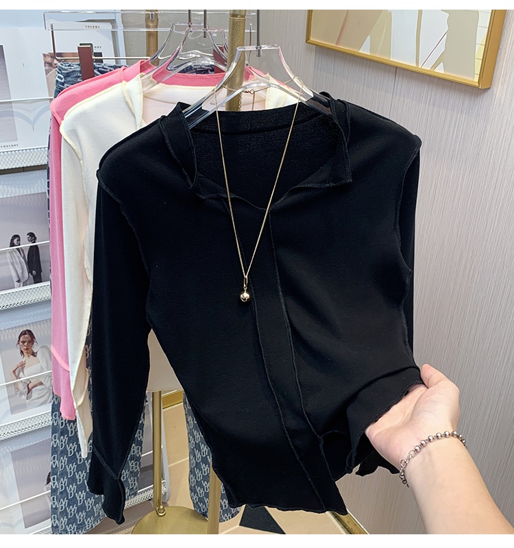 Irregular bottoming shirt small shirt for women