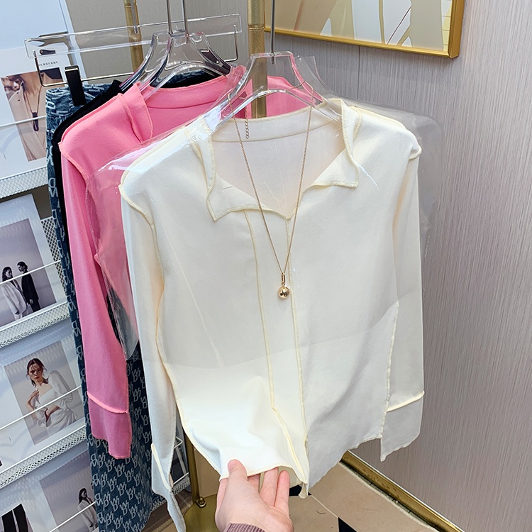 Irregular bottoming shirt small shirt for women