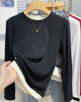 Western style T-shirt slim bottoming shirt for women