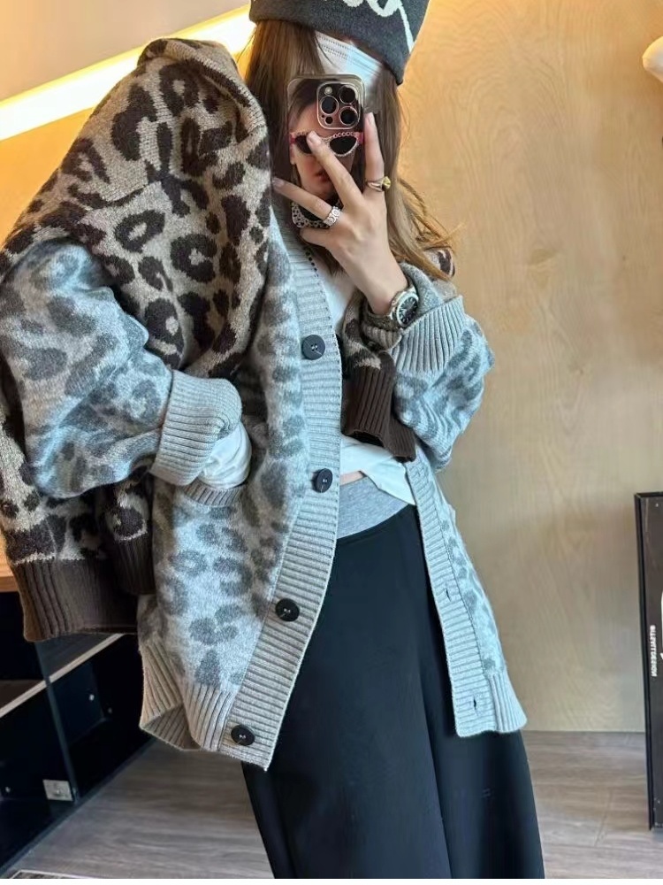 Long loose large coat lazy sweater for women