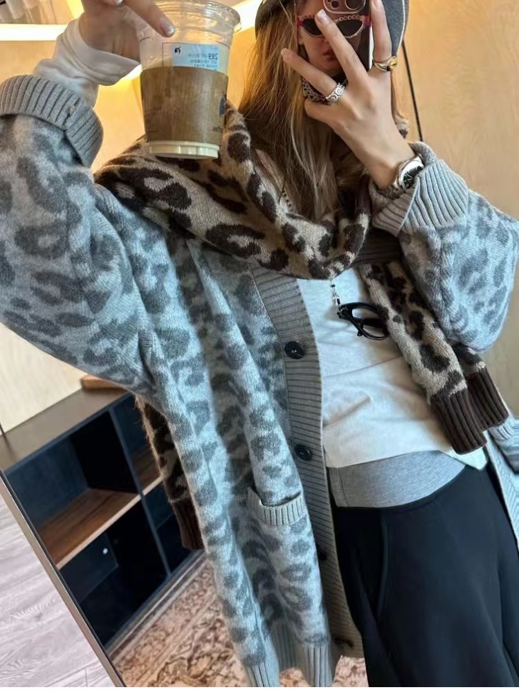 Long loose large coat lazy sweater for women