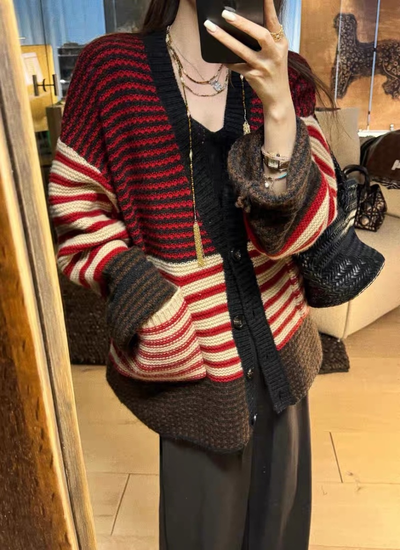 Loose coat knitted cardigan for women