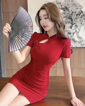 Slim retro dress short sleeve France style cheongsam