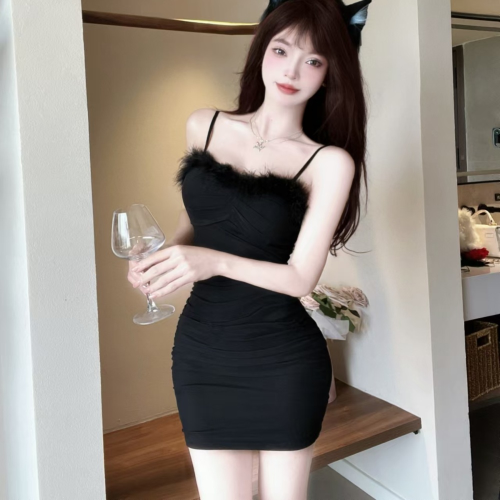 Sexy temperament sling dress European style slim jumpsuit