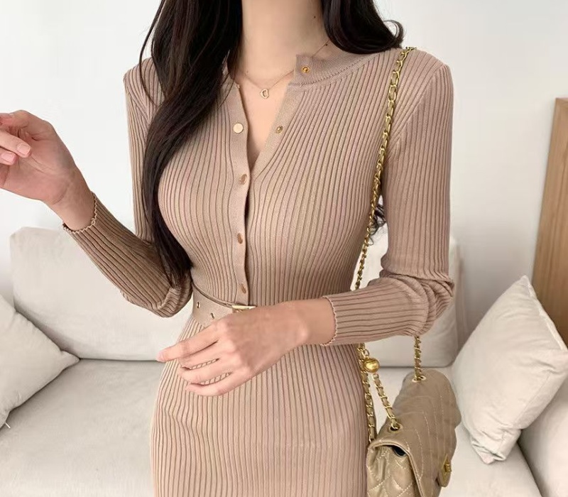 Frenum knitted Korean style dress for women