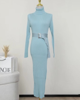 Korean style package hip long dress bottoming sweater