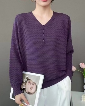 Beading pure bottoming shirt autumn and winter loose sweater