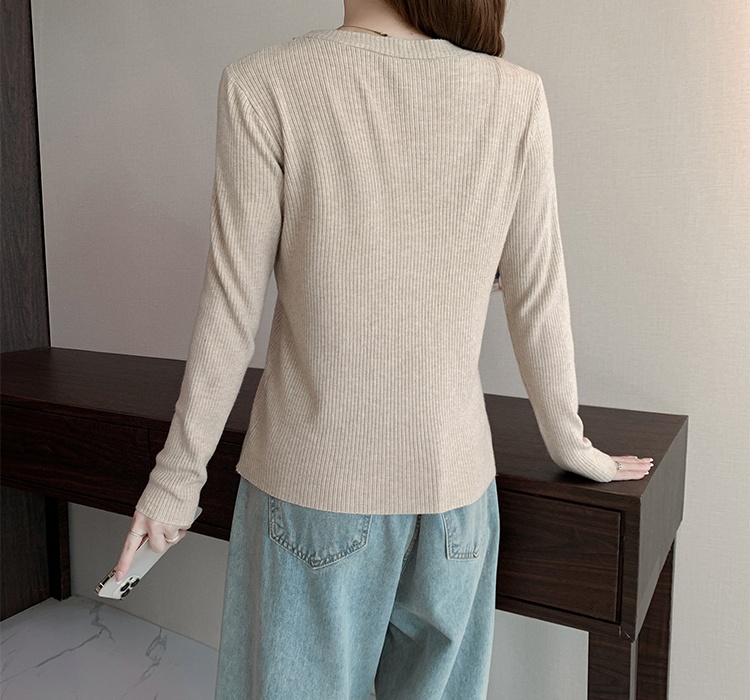 Round neck beading autumn and winter pullover sweater