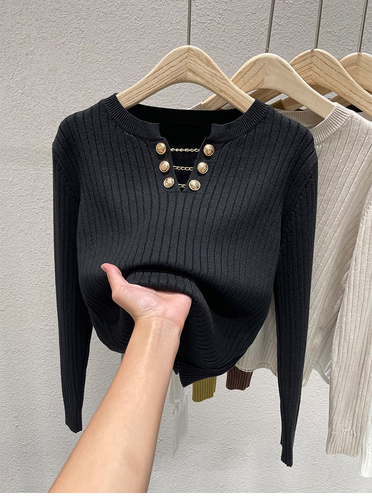 Autumn and winter light luxury long sleeve tops for women