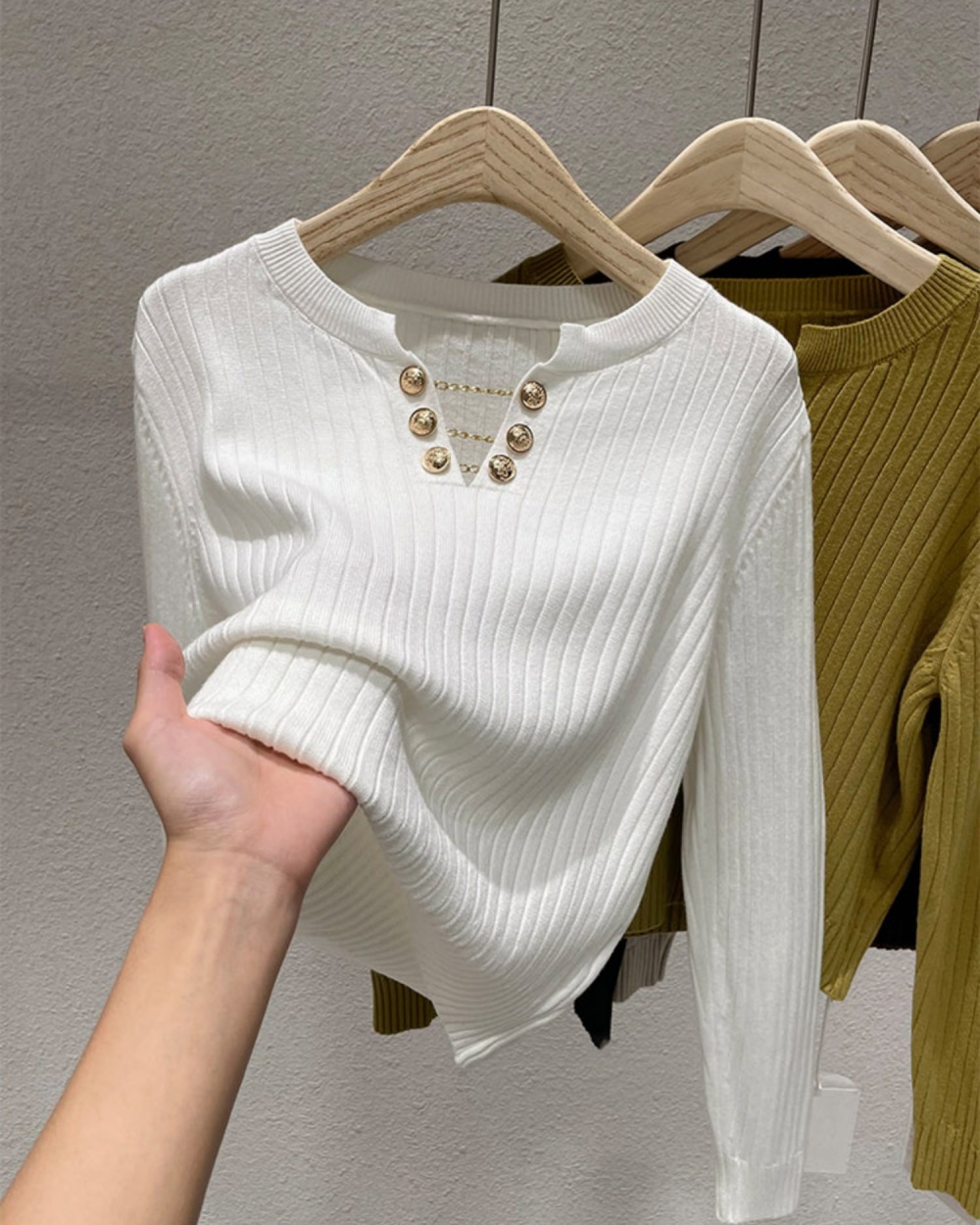 Autumn and winter light luxury long sleeve tops for women