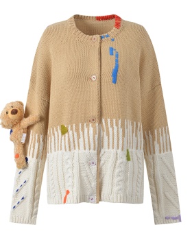 Stereoscopic knitted cardigan sweet cubs coat