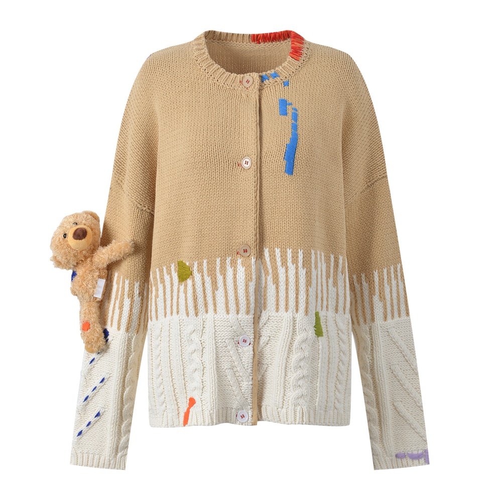 Stereoscopic knitted cardigan sweet cubs coat