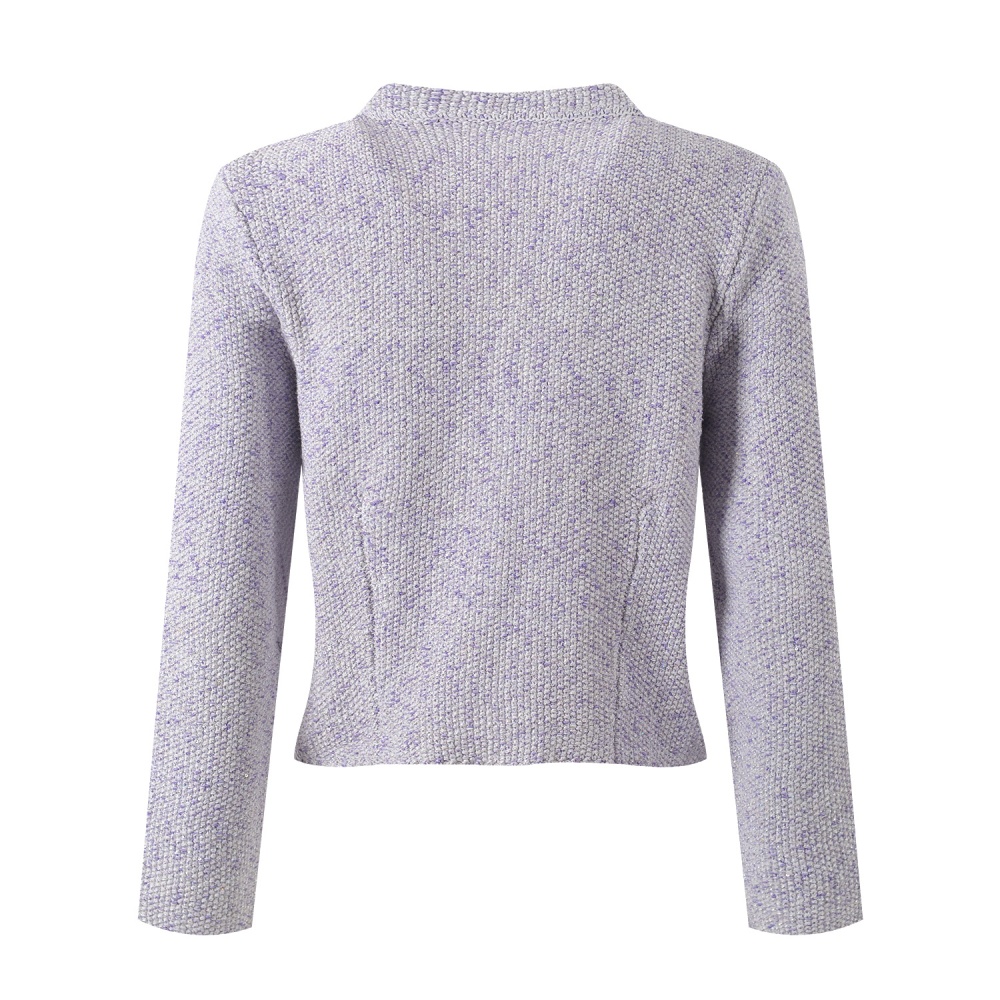 Knitted commuting niche tops purple temperament coat