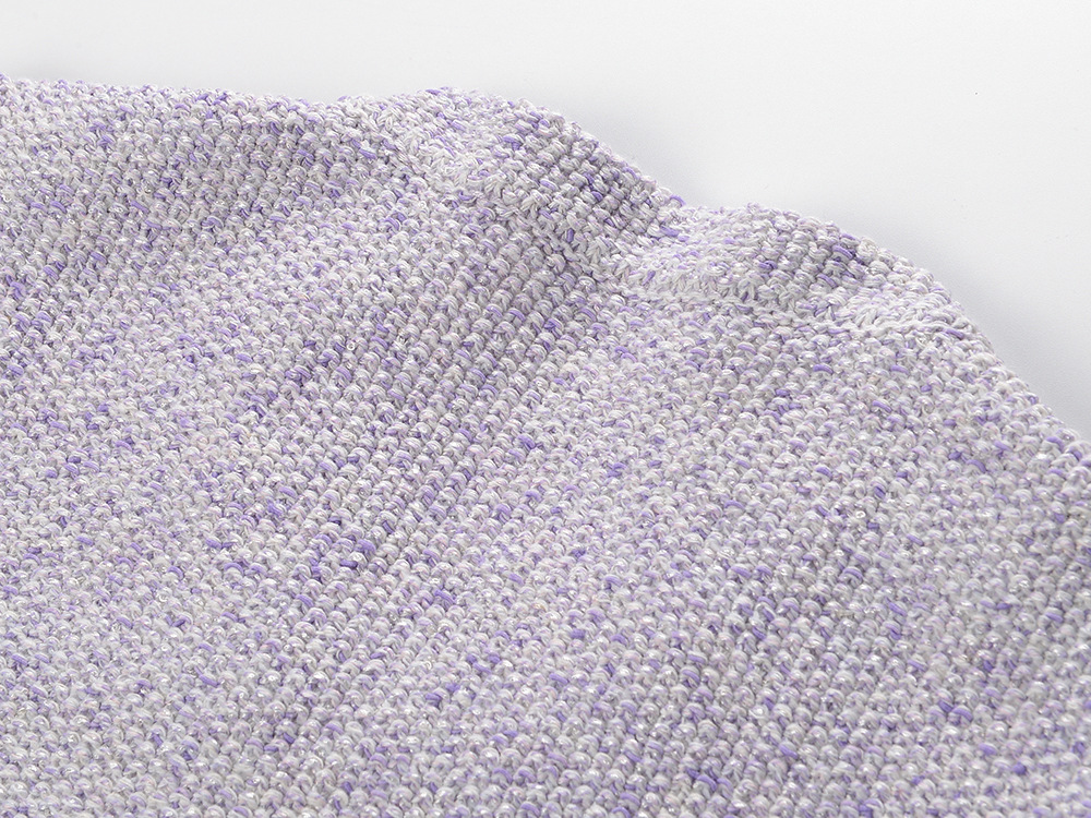 Knitted commuting niche tops purple temperament coat