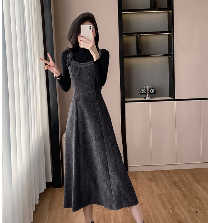 Autumn and winter bottoming shirt dress 2pcs set