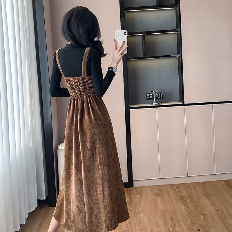 Autumn and winter bottoming shirt dress 2pcs set