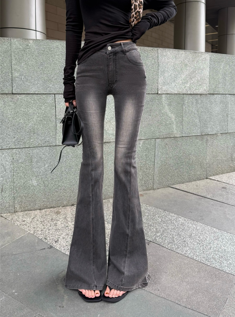 Classic jeans high waist pants for women