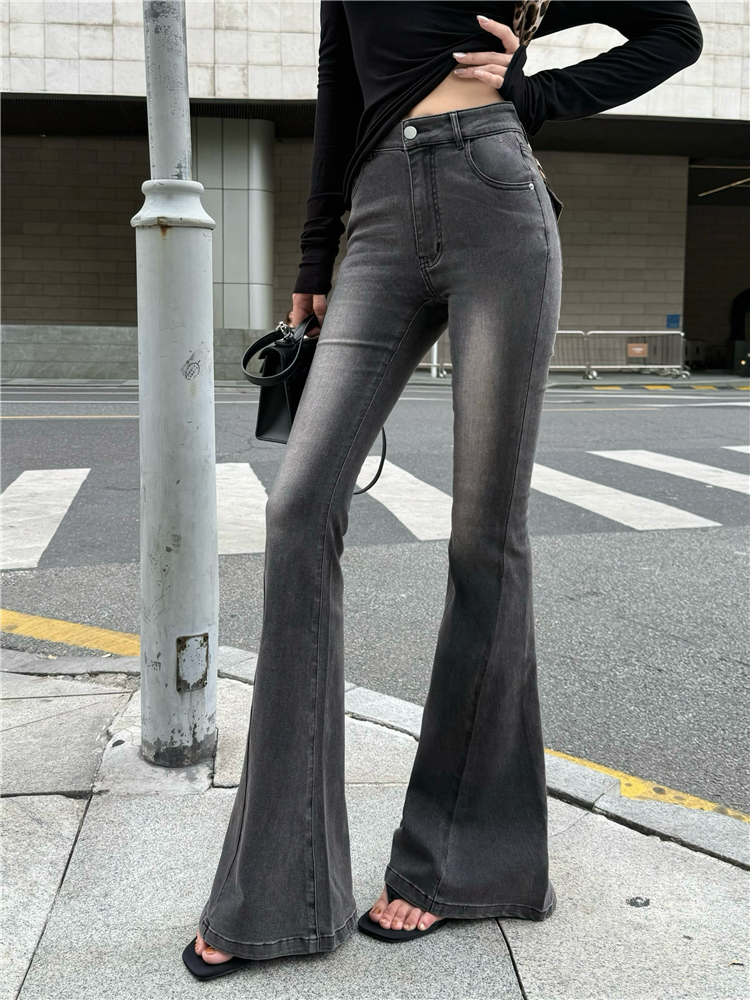 Classic jeans high waist pants for women