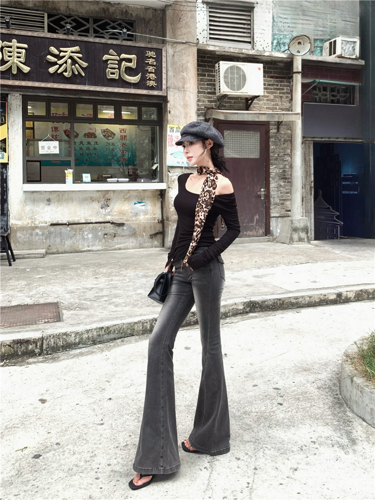 Classic jeans high waist pants for women