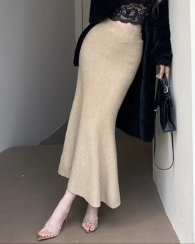 Temperament tender long skirt knitted lazy skirt