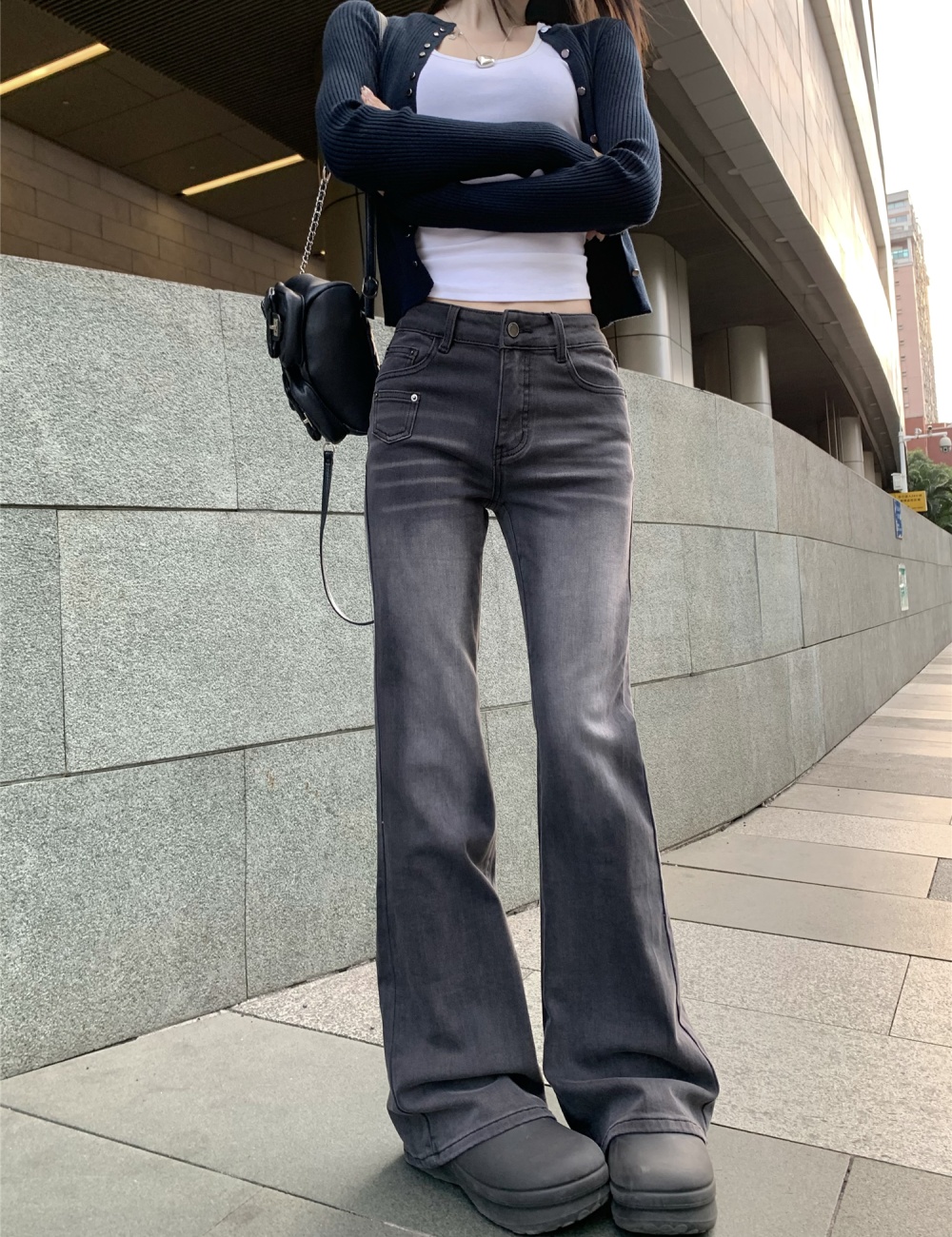 Small fellow slim jeans low-waist long pants for women