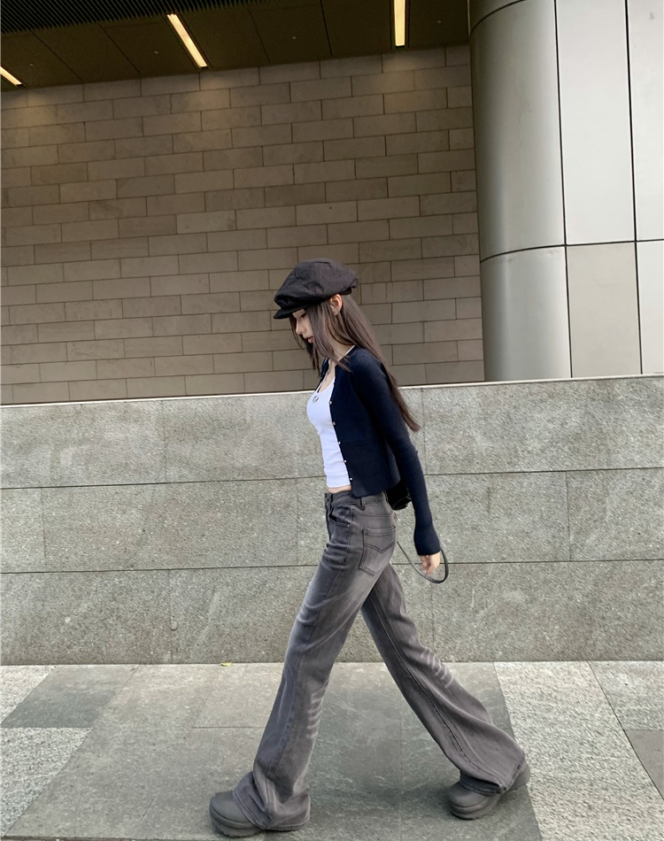 Small fellow slim jeans low-waist long pants for women